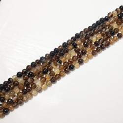 Агат цветной 6мм (нить+-38см)(корич)