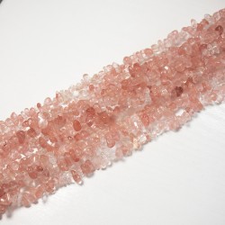 Крошка клубничный кварц (нить-+80см)